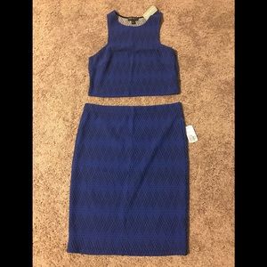 Forever 21+ Abstract Knit Crop Top and Skirt Set